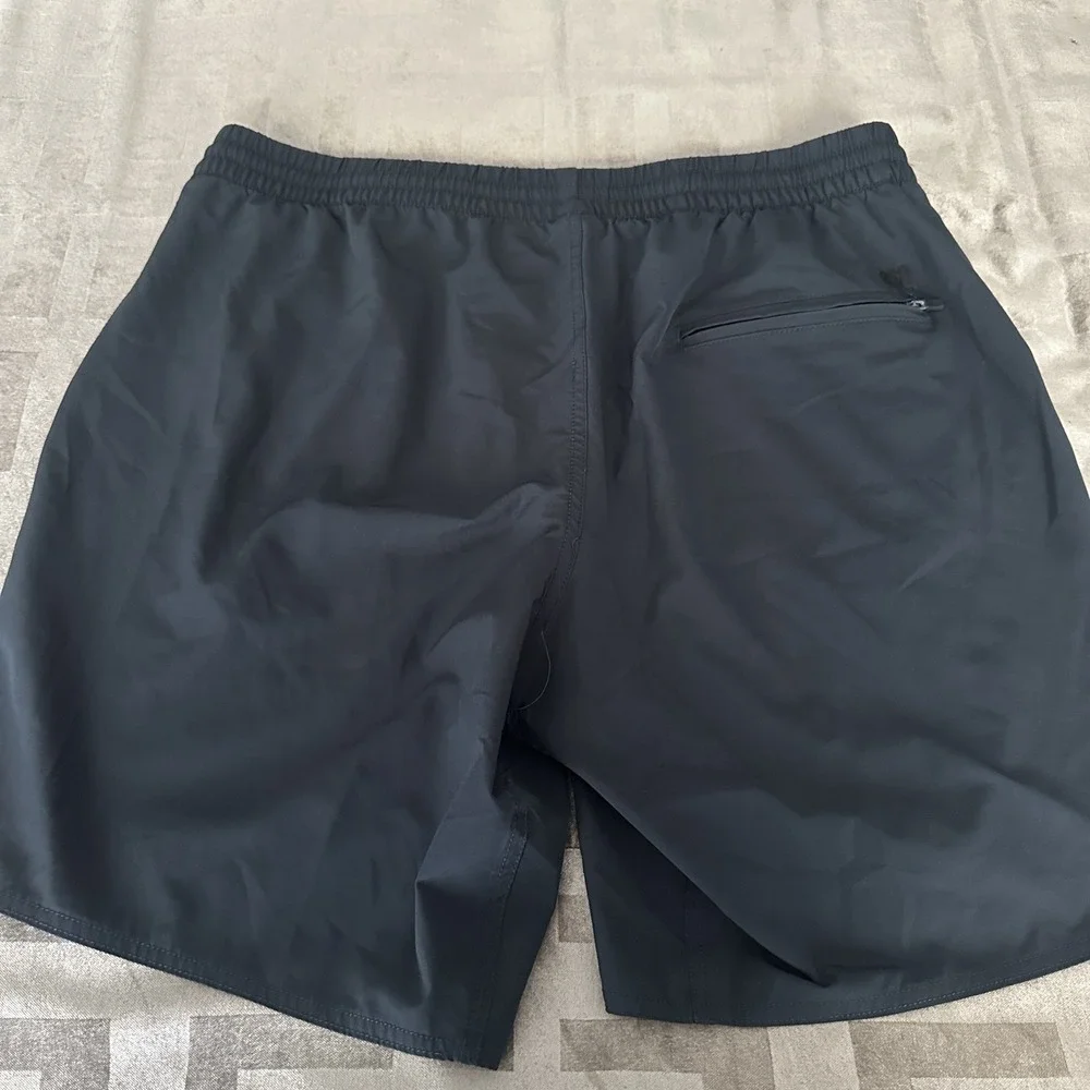 RSQ Shorts Mens XL Black Active Short‎ Elastic Waist Zip Pocket Athletic Gym